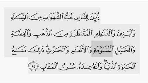 حفظ سورة ال عمران ايه (   ١٤    ) للقارىء أيمن سويد بروايه حفص عن عاصم