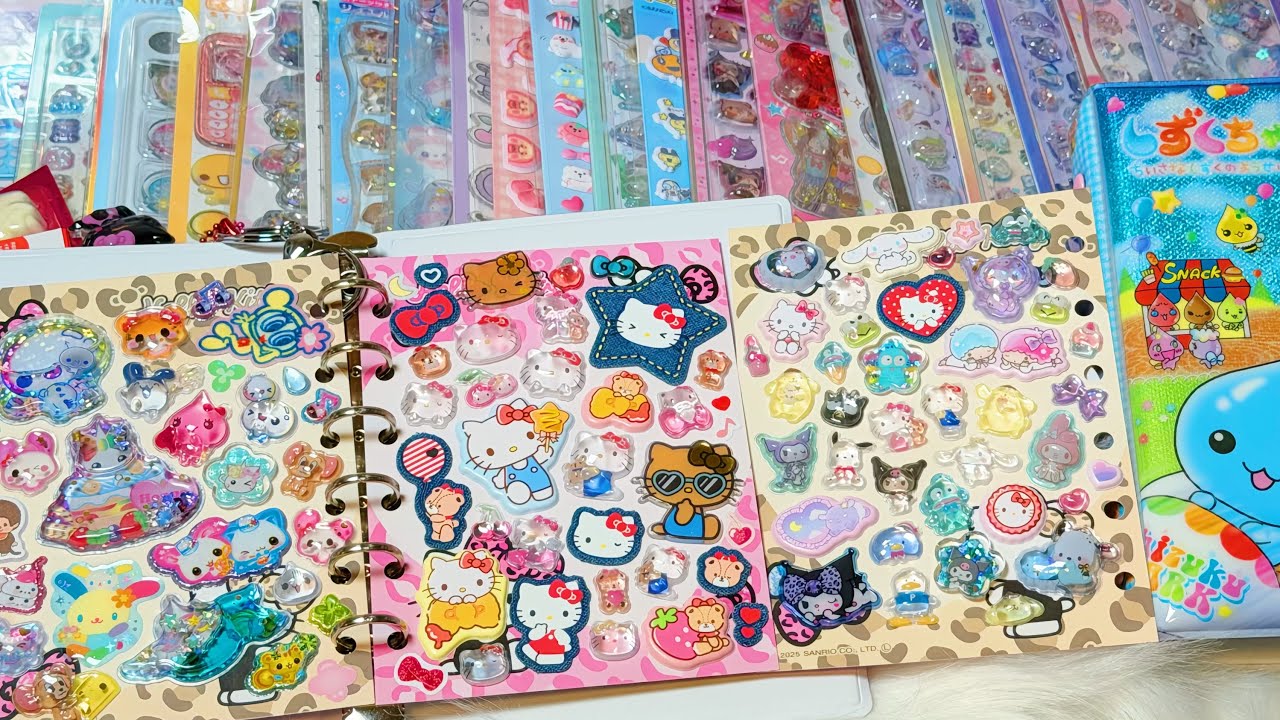 【ASMR】サンリオ新作ボンボンドロップシール♬.*ﾟレート高めなシール帳作ったよ🍀︎