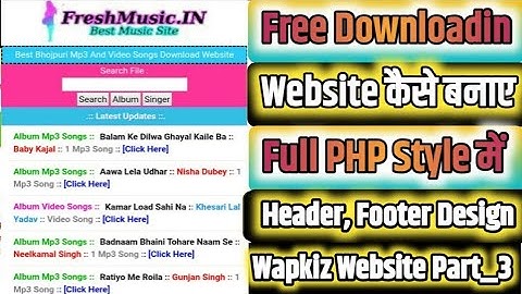 Free Downloadin Wapkiz Website Design Part_3 || Header And Footer Design || Header Footer Code