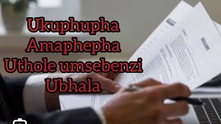 Ukuphupha ngamaphepha,umsebenzi,uqashwa ,ubhala kusho lokhu