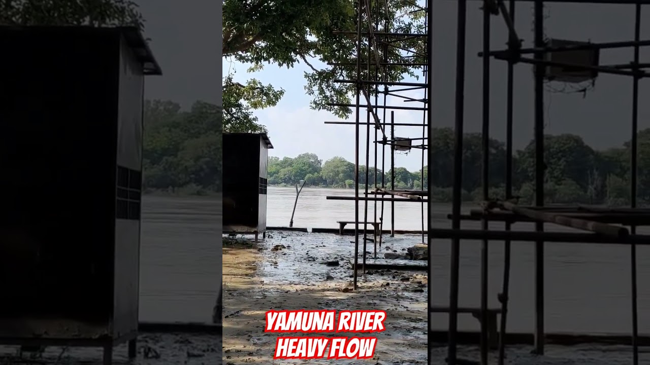 Heavy flow of Yamuna River Behind Taj Mahal😱😱 