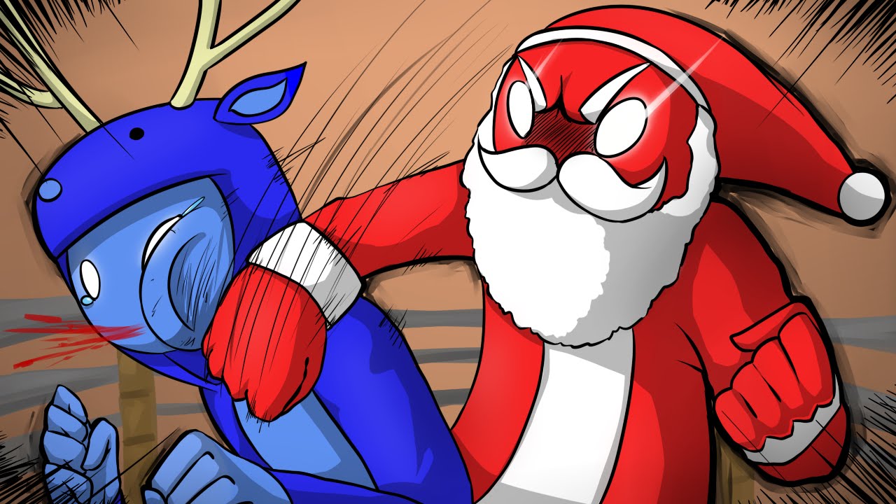 SANTA vs RUDOLF! - Gang Beasts Funny Moments