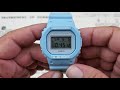 Casio DW5600SC-2 Pale Blue unboxing and overview