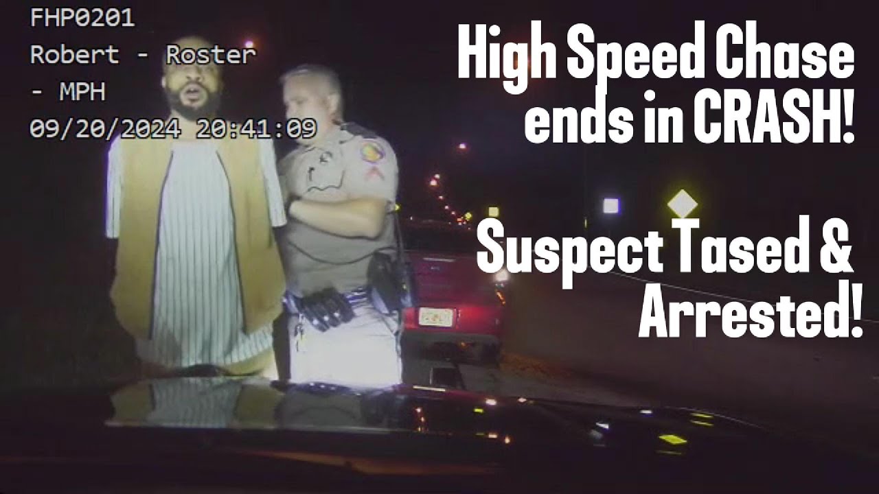High Speed Chase ends in CRASH! Suspect Tased and Arrested! - YouTube