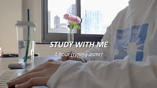💉😷study with me after COVID booster shot (1hr) | New York | NYC | real time | MacBook typing asmr ⌨️