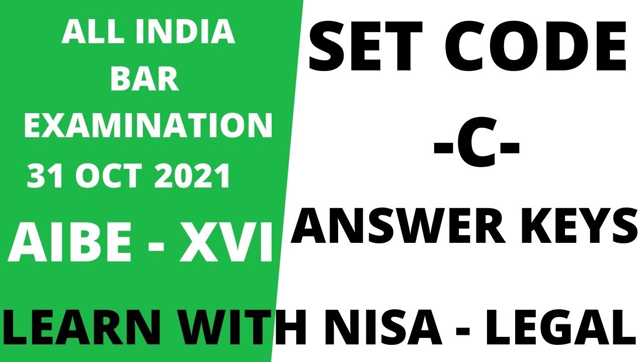 AIBE EXAM XVI 2021I SOLVED ANSWER KEY I ALL INDIA BAR EXAM YouTube aibe-exam-xvi-2021i-solved-answer-key-i-all-india-bar-exam-youtube