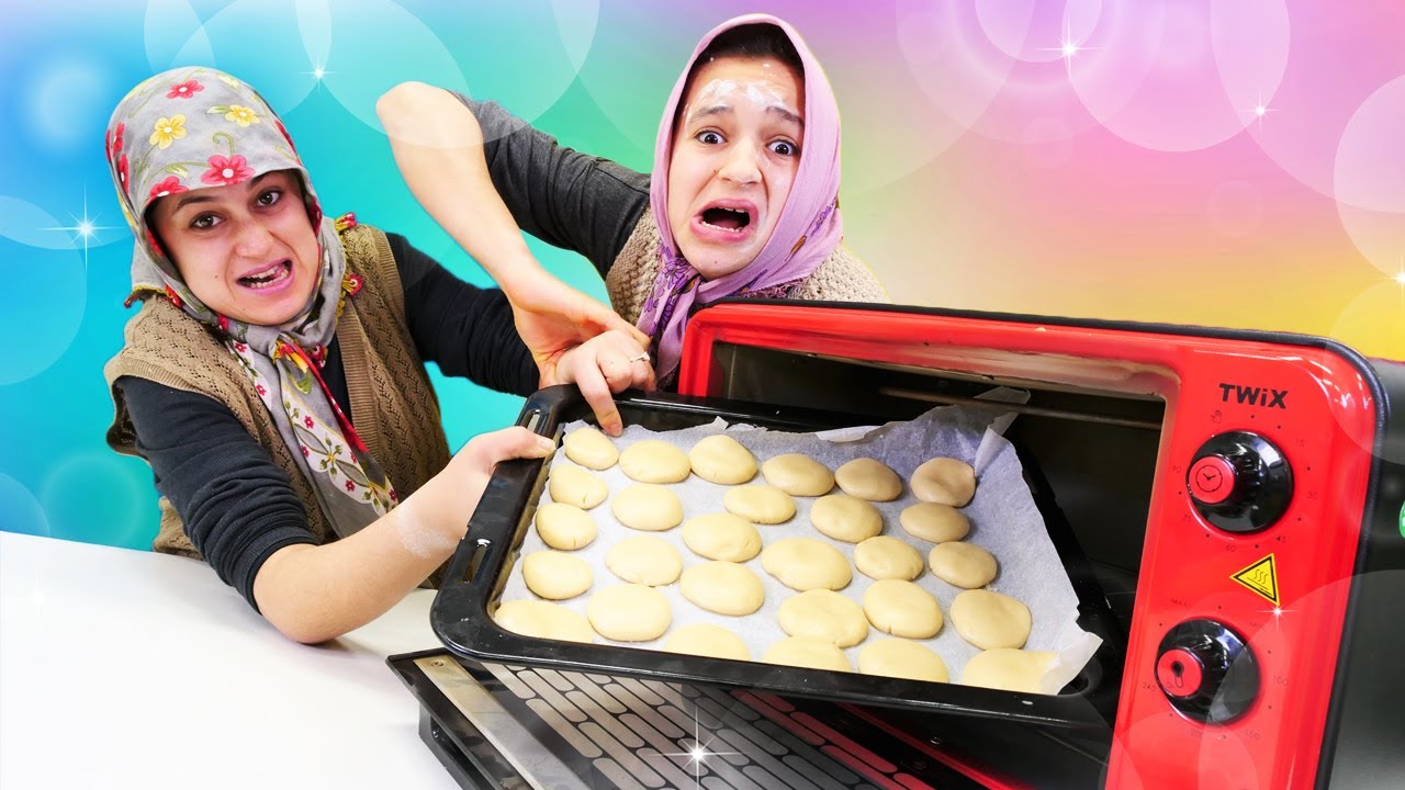 Fındık ailesi 3 malzemeli kurabiye yapıyor. Yemek yapma videosu