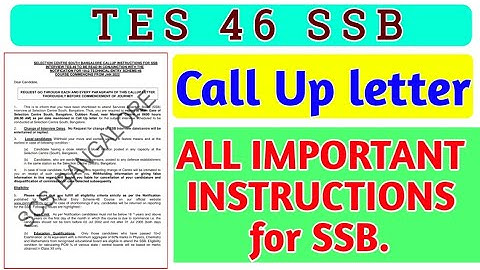 TES 46 Call up Letter All important Instructions. TES 46 Call up Letter out. SSB call up letter.