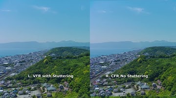 FIMI X8 2022 L. Original VFR file with Stuttering R. Converted to CFR - No stuttering