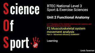 Unit 2 Functional anatomy - F2 Movement analysis (Part 4) Q12 Movement efficiency SUMMARY