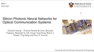 OFC 2021 invited talk about Photonic Neural Networks