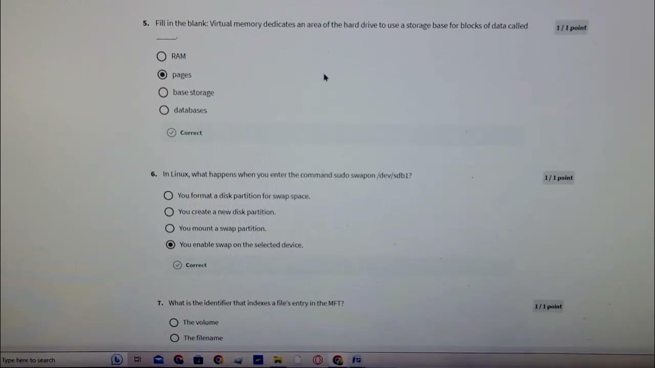 Filesystem Graded Quiz Solution (Week4) Operating System & You