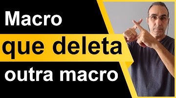 Uma macro pode apagar outra macro no Excel VBA?