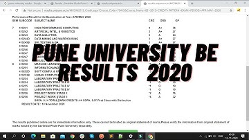 PUNE UNIVERSITY BE RESULTS 2020 [ SPPU ]