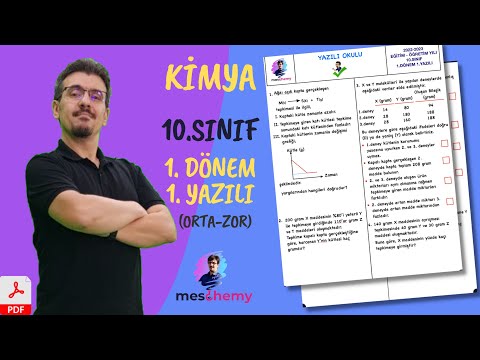 10.sınıf kimya 1.dönem 1.yazılı 2022 2023 (orta-zor) + 📑 PDF