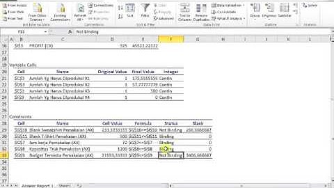 Linear Programming dengan Solver