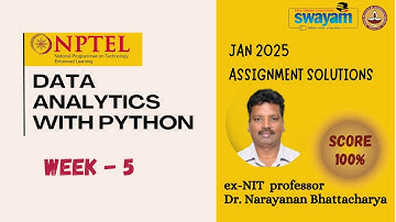 DATA ANALYTICS WITH PYTHON Week 5 Solution Answers 2025 (January) #nptel #swayam #iit