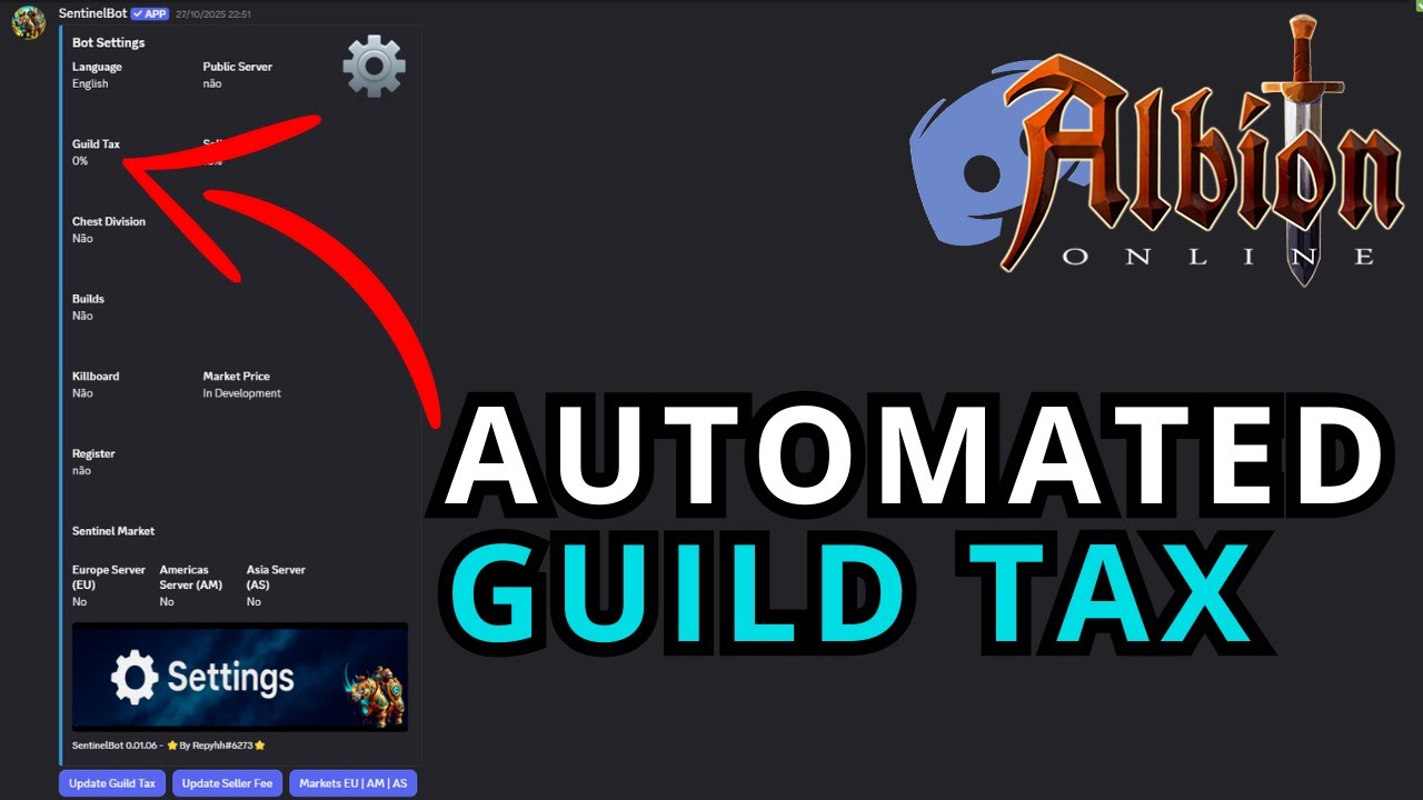 Albion Online Guild Tax Discord Bot - How To Manage Your Guild Taxes Automatically | SentinelBot