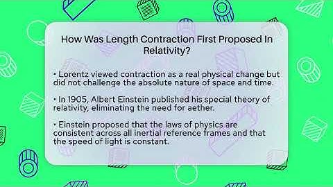 How Was Length Contraction First Proposed In Relativity? - Firsts of the World
