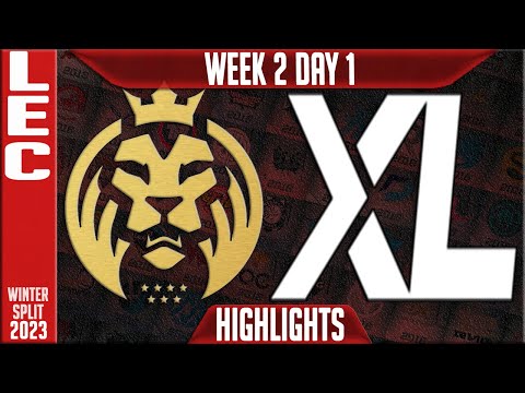 MAD vs XL Highlights | LEC Winter 2023 W2D1 | MAD Lions vs Excel