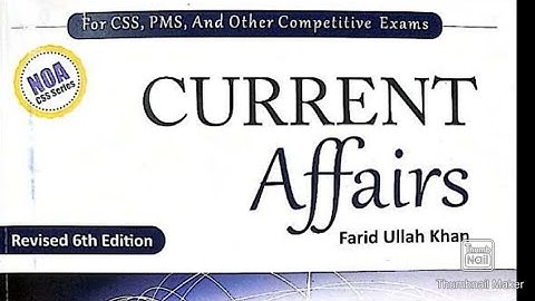 NOA Current Affairs Book By Sir Fareed Khan || Download PDF file NOA Current Affairs Book