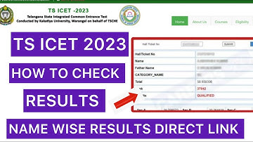 HOW TO CHECK TS ICET 2023 RESULTS | ICET RESULTS NAME WISE 2023