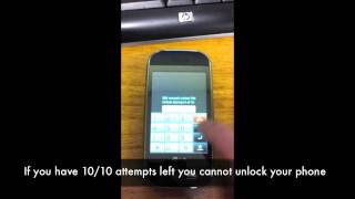 How to Unlock LG GW620 Eve (AKA LG InTouch Max) - Sim Network Unlock Code Instructions LG GW620r screenshot 2
