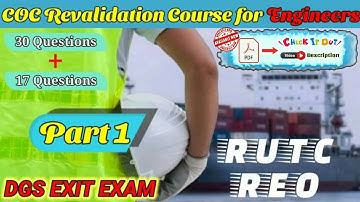 COC Revalidation Course for Engineers  #1 | RUTC REO Exit Exam Questions