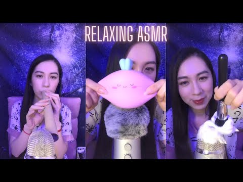 ASMR Relaxing triggers (squishy, pluck negativity, shaving cream, spraying, book reading...)