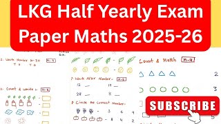 Sample Question Paper For Lkg Math / Half Yearly Exam Paper for Lkg class / jr kg half yearly paper
