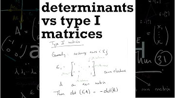 Determinants of TYPE 1 ELEMENTARY MATRICES // Short Lecture // Linear Algebra