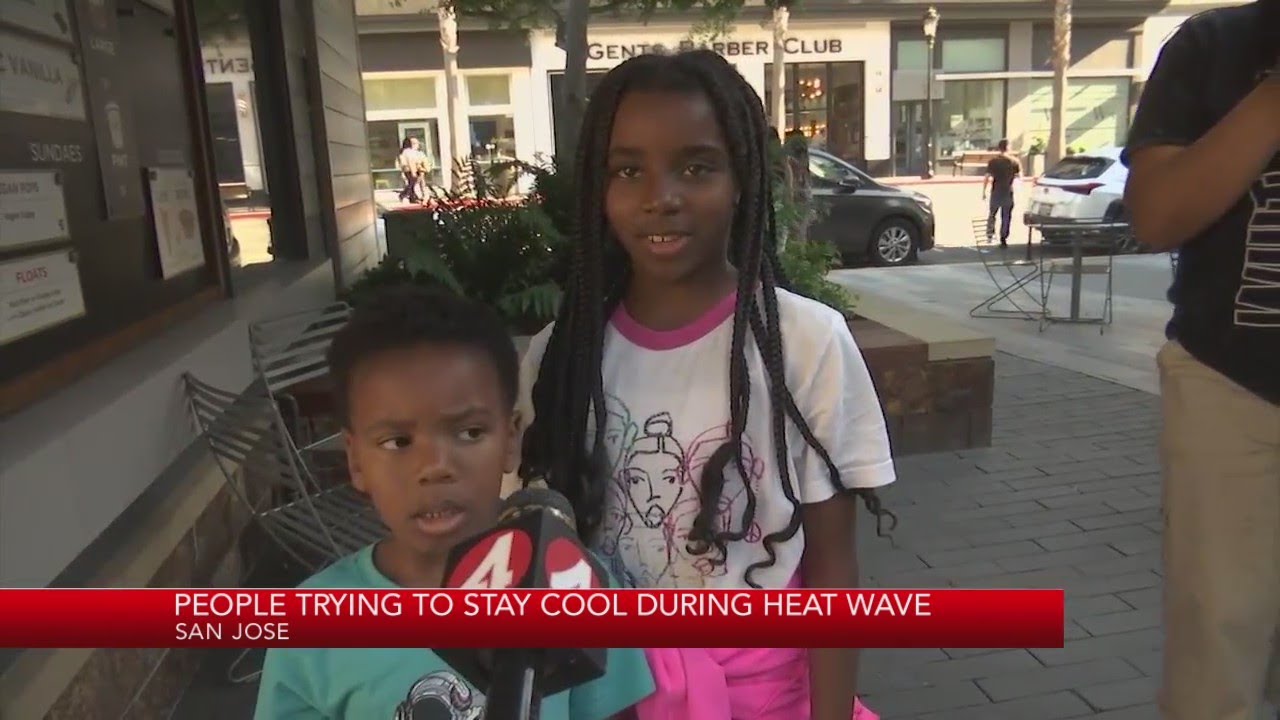 Trying to stay cool during heat wave in San Jose - YouTube