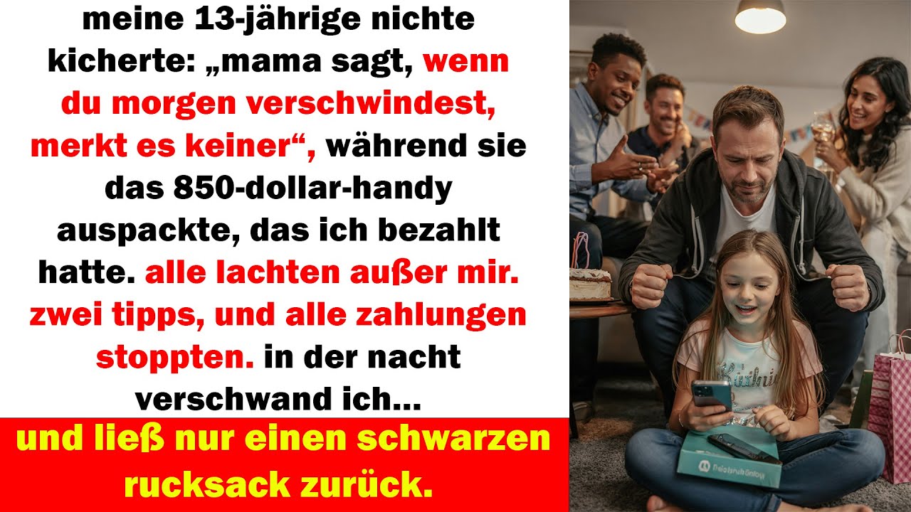 meine nichte verspottete mich vor allen – am nächsten tag war ich weg, nur ein rucksack blieb