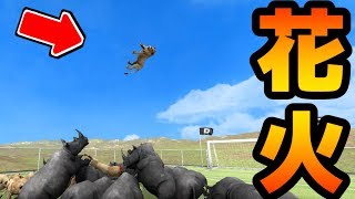 【実況】ライオンの打ち上げ花火！？戦車と恐竜で巨大サッカーしてみた。- Beast Battle Simulator - 実況プレイ screenshot 5