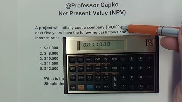 De HP12C gebruiken om de netto contante waarde te berekenen