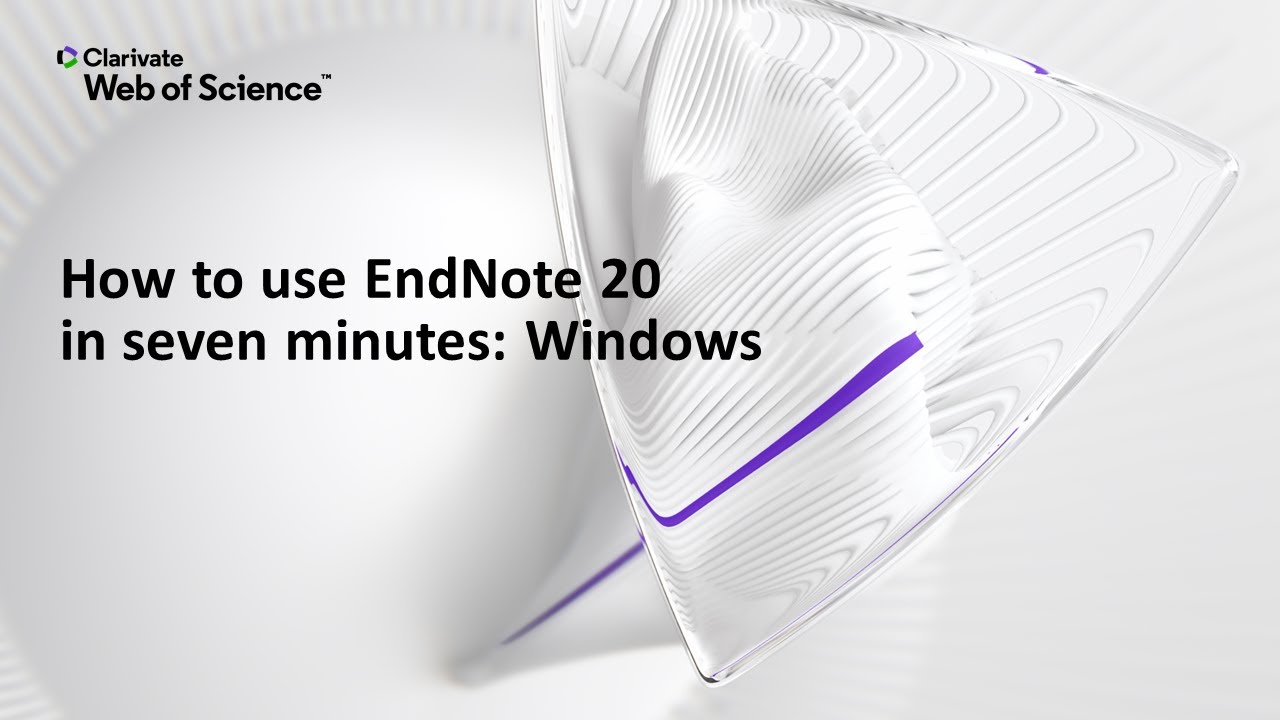 How to use EndNote 6 in seven minutes: Windows