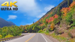 Little Cottonwood Canyon Utah Autumn Colors Scenic Drive 4K Wasatch Mountains