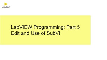 LabVIEW Programming: Part 5 | Edit and Use of SubVI