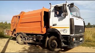 Работа на мусоровозе МАЗ 490.143-390
