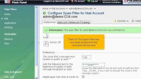 micfo | how to use the spam filter and anti-virus protection in Plesk