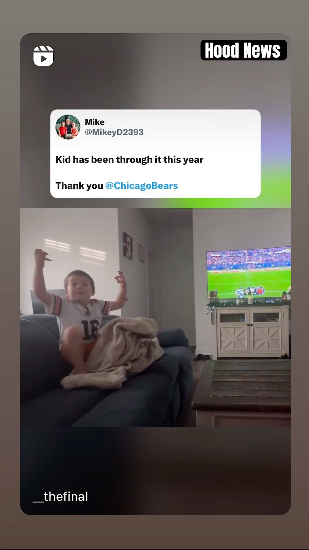 They blocked it buddy #hoodnews #chicagobears #fans #fan #kids #nfl #fieldgoal #greenbaypackers #omg