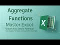 Excel Aggregate Functions Explained | SUM, AVERAGE, COUNT, MIN, MAX
