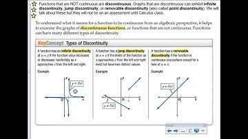 PreCalc WS 4A/B 1.3 Continuity, End Behavior and Limits 2018