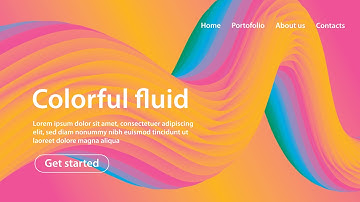 How to Make 3D Colorful distop Fluid  Landing Page Design