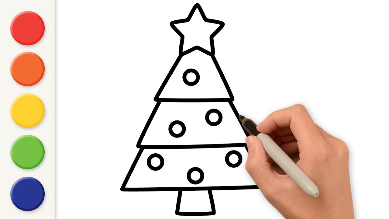 How to draw Christmas Tree IN Rainbow Colors AND Magic Painting ...