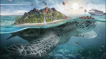 II-Underwater Manipulation Big Turtle Tutorial Photoshop Surreal Fantasy