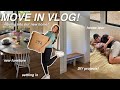 MOVE IN VLOG!! | house tour, new furniture, DIY mud room closet transformation!!