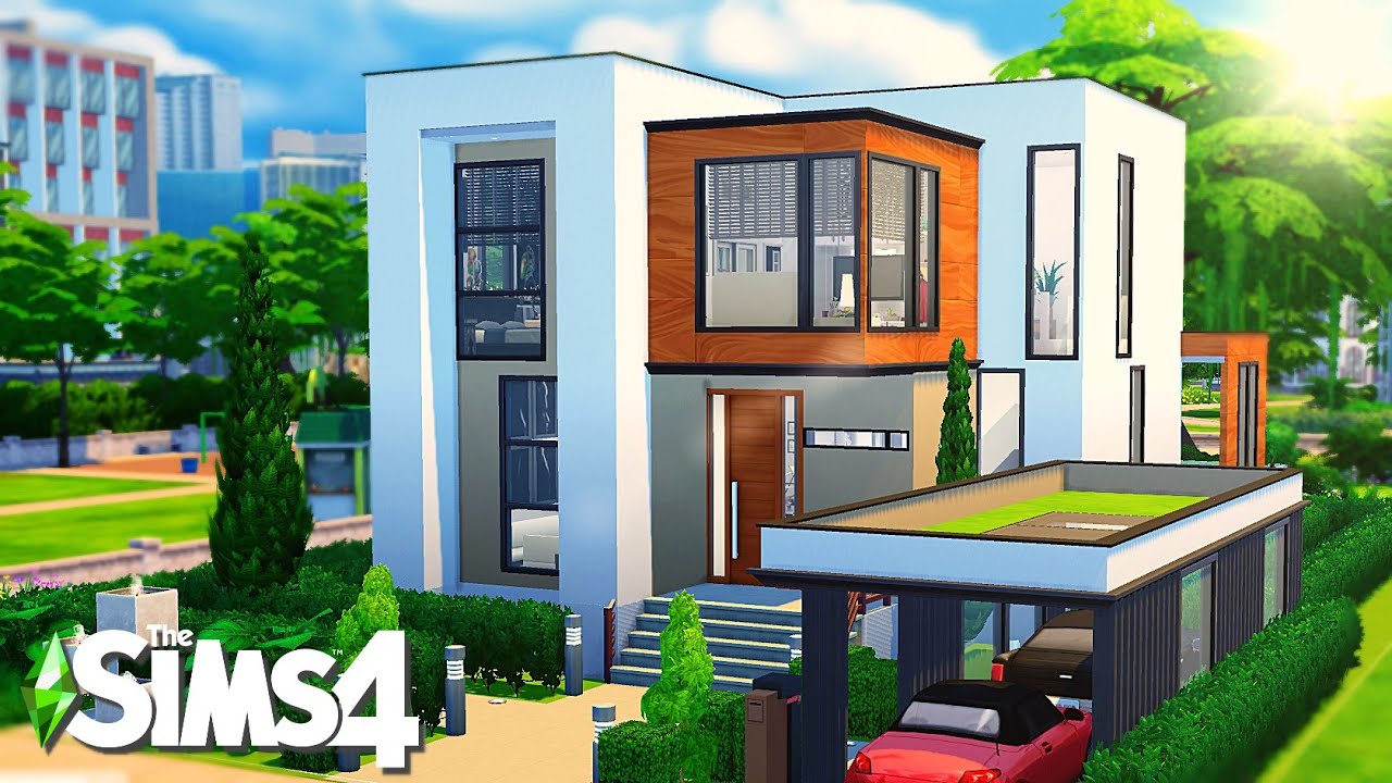 Modern Suburban Home || || The Sims 4 Speed Build - NO CC - YouTube