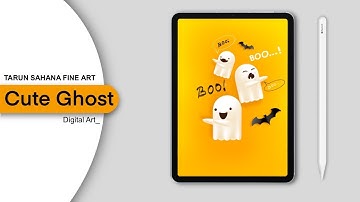 Cute ghost 👻 digital art with Procreate on iPad, and end animation