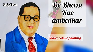 Dr. bheem Rao ambedkar water colour painting🙏//step by step drawing//Saheb bheemrav Ambedkar drawing